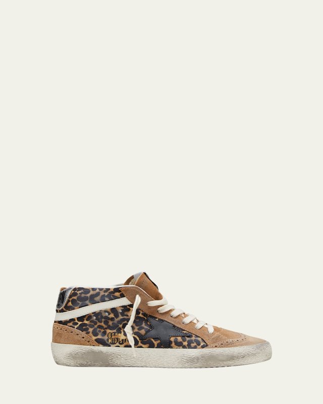 Mid Star Leopard-Print Suede Sneakers