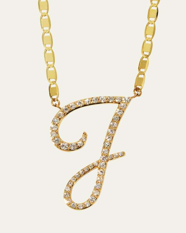 14k Malibu Diamond Initial Necklace