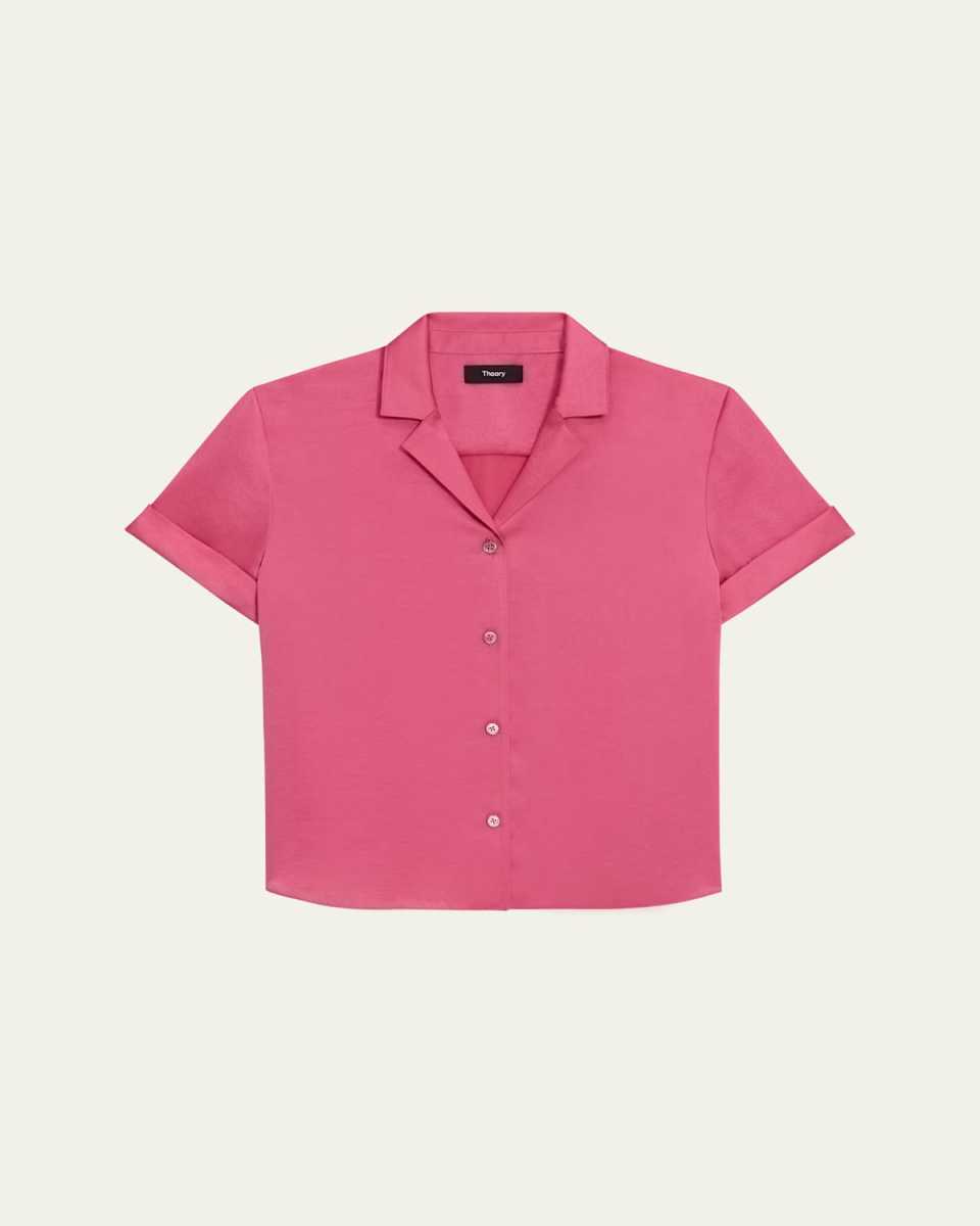 Crushed Satin Camp Shirt