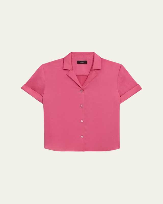 Crushed Satin Camp Shirt