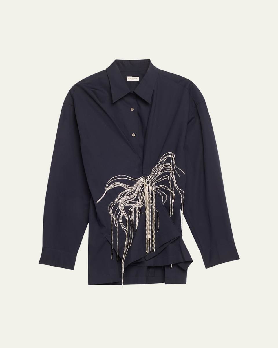 Clicks Embellished Button-Front Shirt