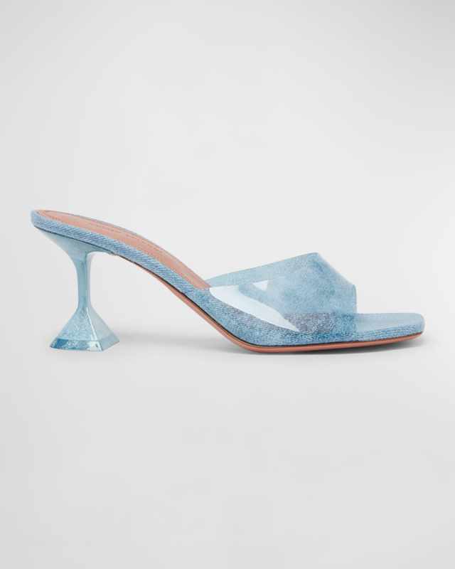 Lupita Denim Effect Slide Mule Sandals