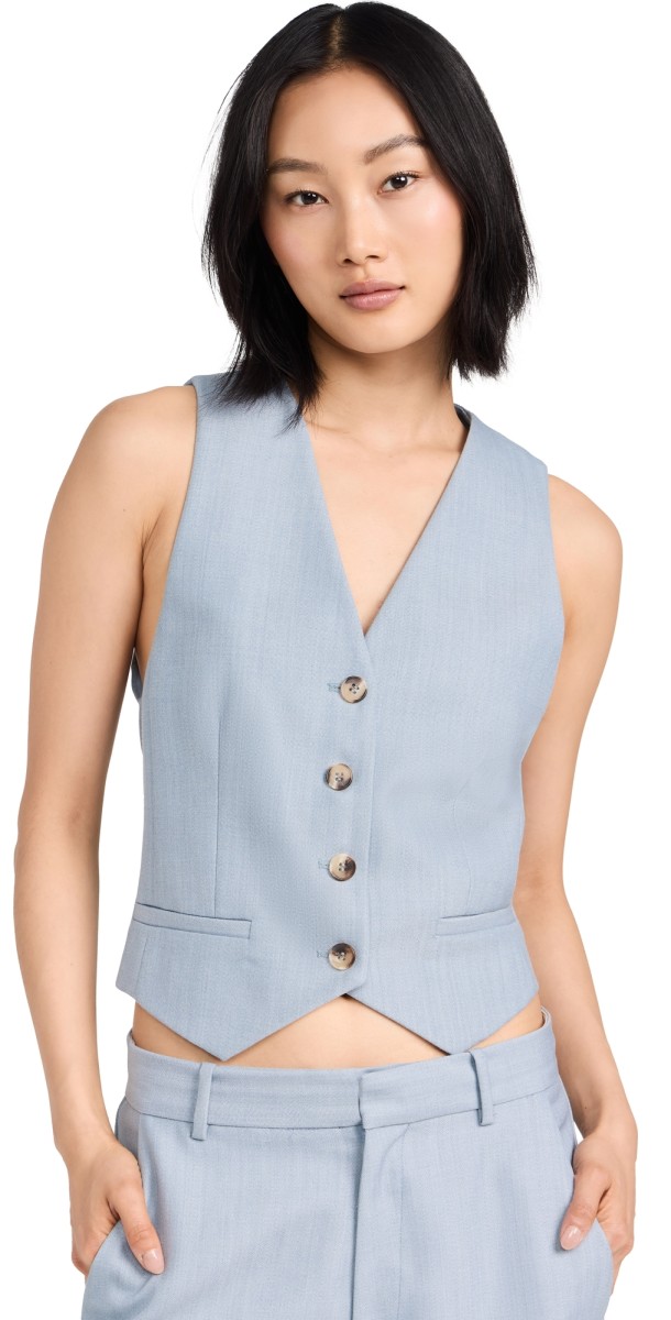 St. Agni Carter Vest Stone Blue