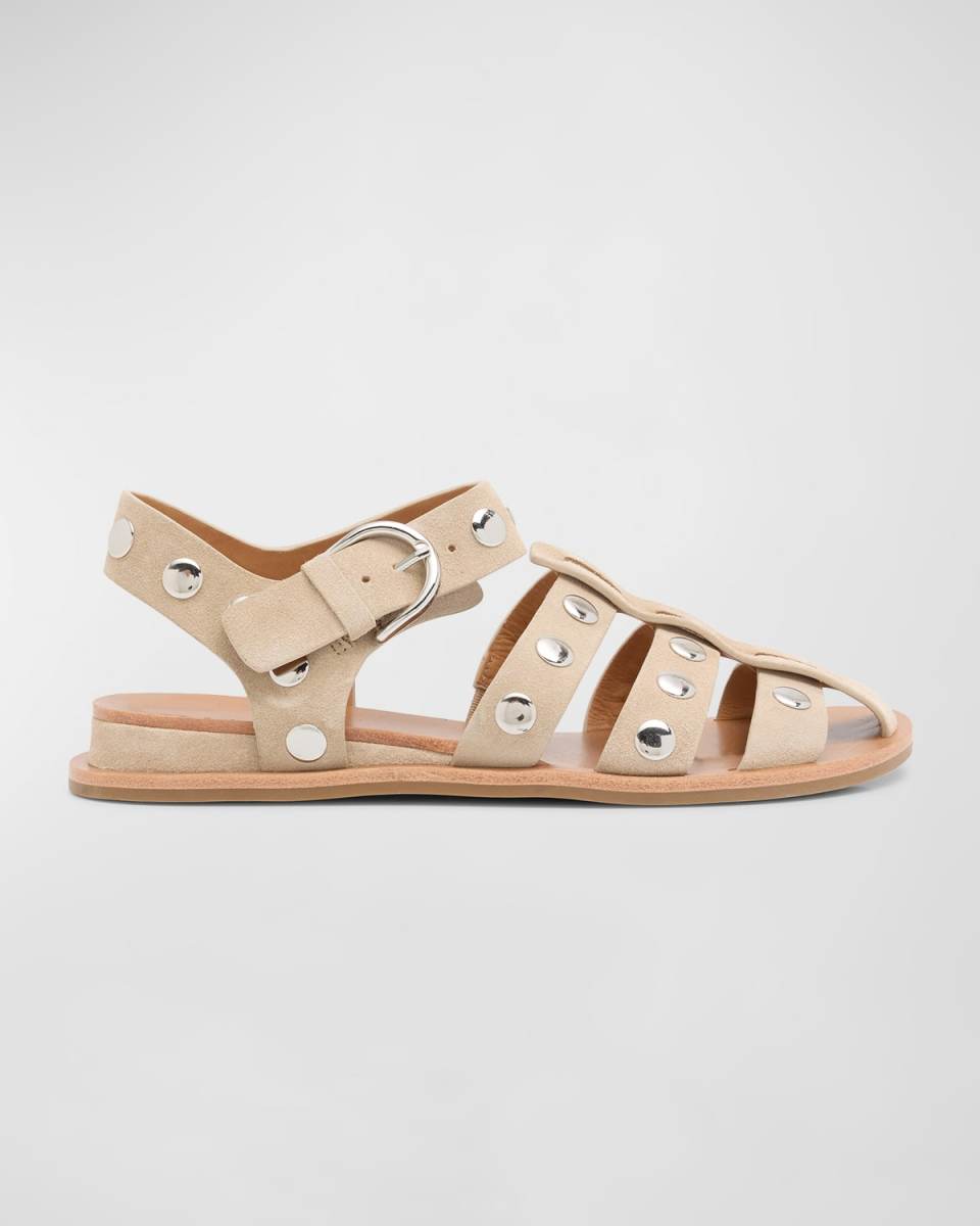 Beau Studded Suede Fisherman Sandals