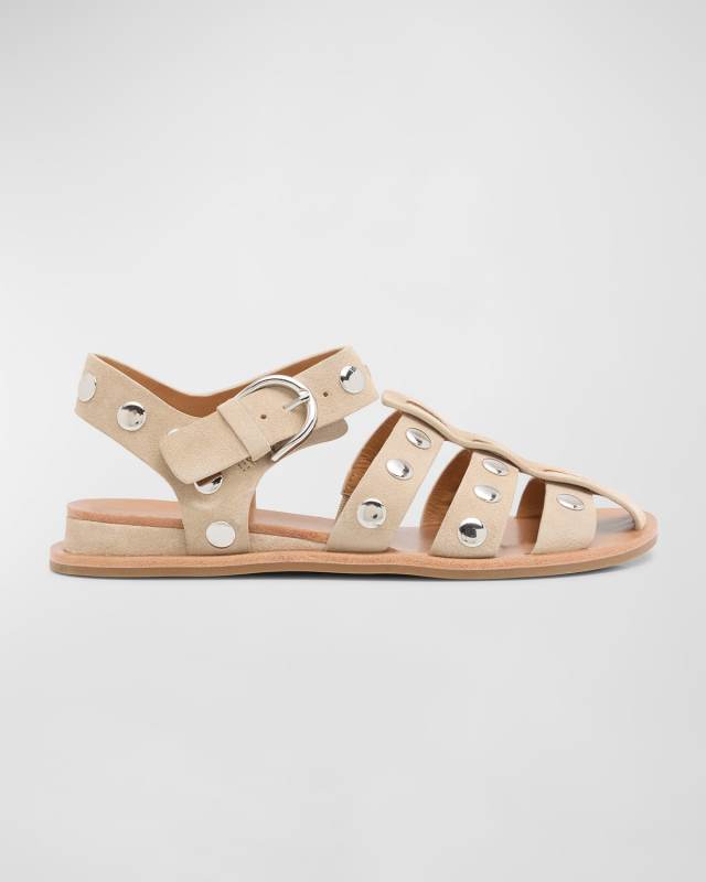 Beau Studded Suede Fisherman Sandals