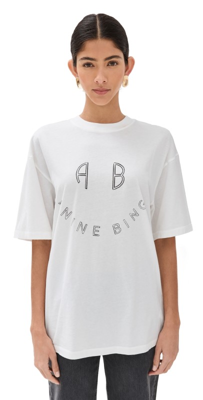 ANINE BING Smiley Kent Tee Ivory