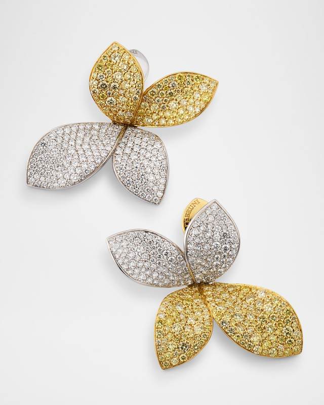 Giardini Segreti 18K Gold Earrings with Yellow and White Diamonds