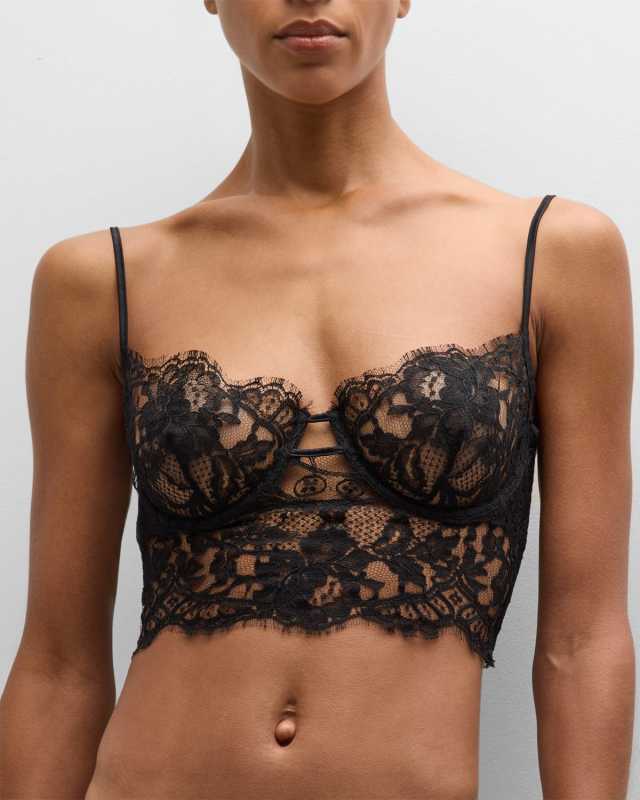 Camille Scalloped Lace Longline Bra