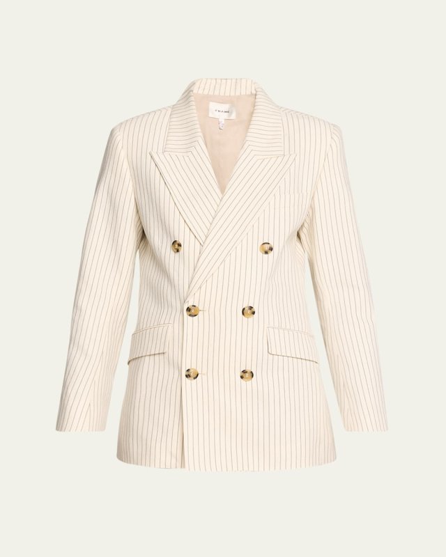 Pinstripe Double-Breasted Blazer