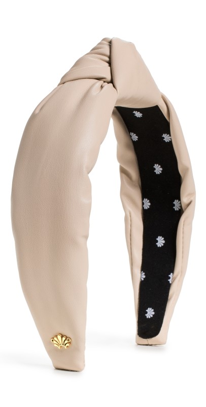 Lele Sadoughi Faux Leather Knotted Headband Bisque