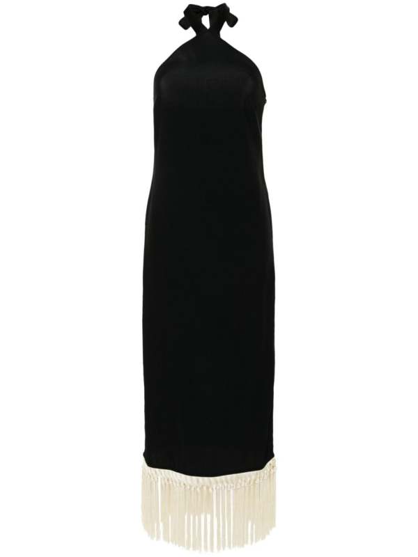 halterneck midi dress