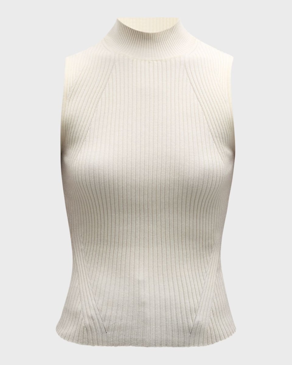 Fidelia Ribbed Mock-Neck Tank Top