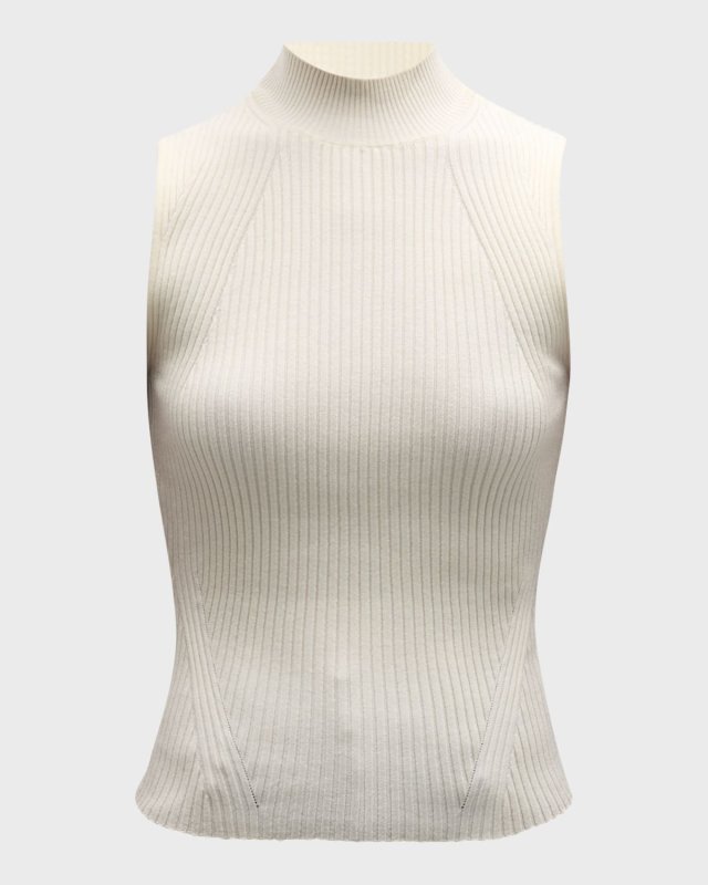 Fidelia Ribbed Mock-Neck Tank Top