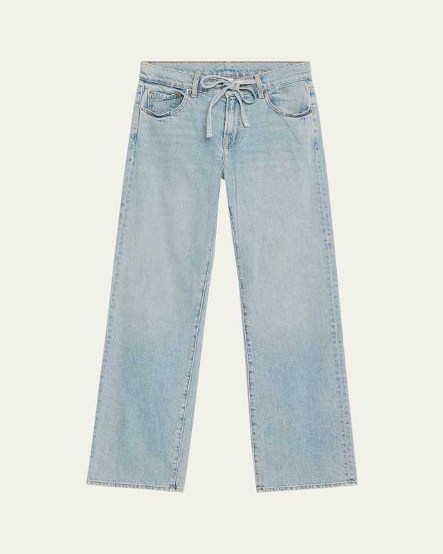 Remi Drawstring Straight-Leg Jeans