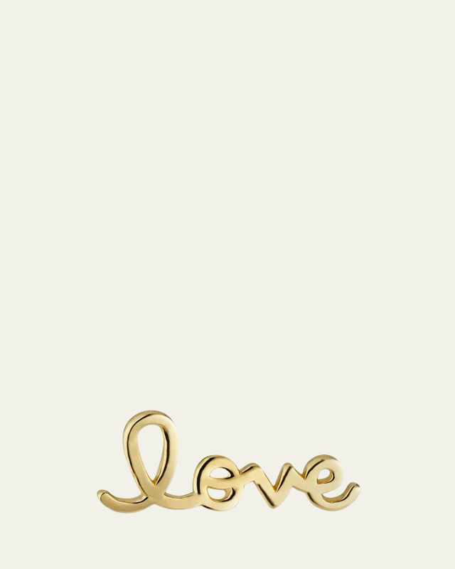 14k Love Script Earring, Single