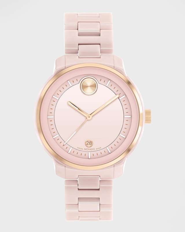 Bold Verso Two-Tone Ceramic Bracelet Watch, 39mm