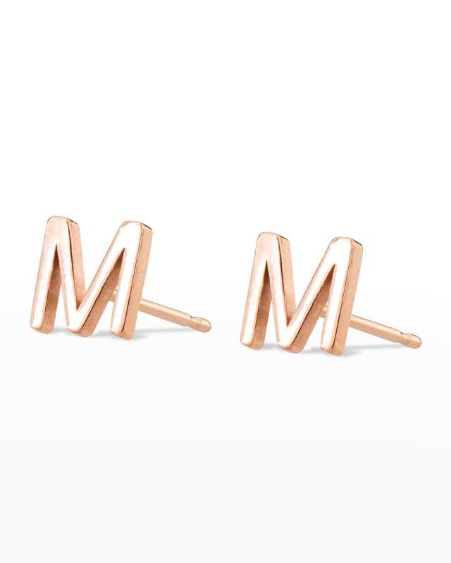 Rose Gold Mini Initial Earring