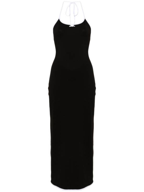 contrast-trim maxi dress