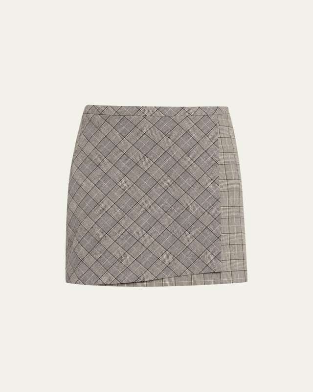 Mixed Check Mini Skirt