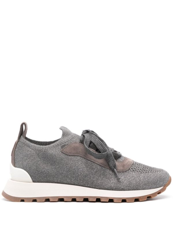 metallic knitted sneakers