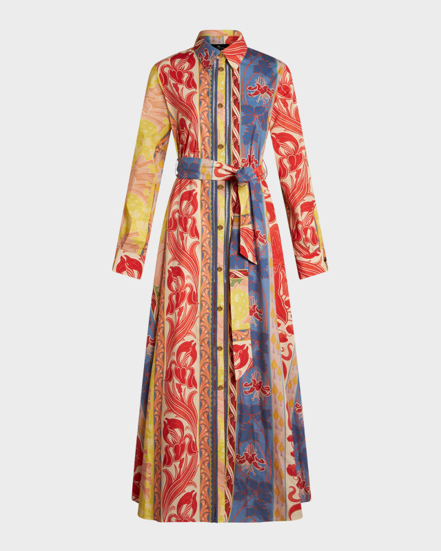 Wallpaper Striped Long-Sleeve Maxi Shirtdress