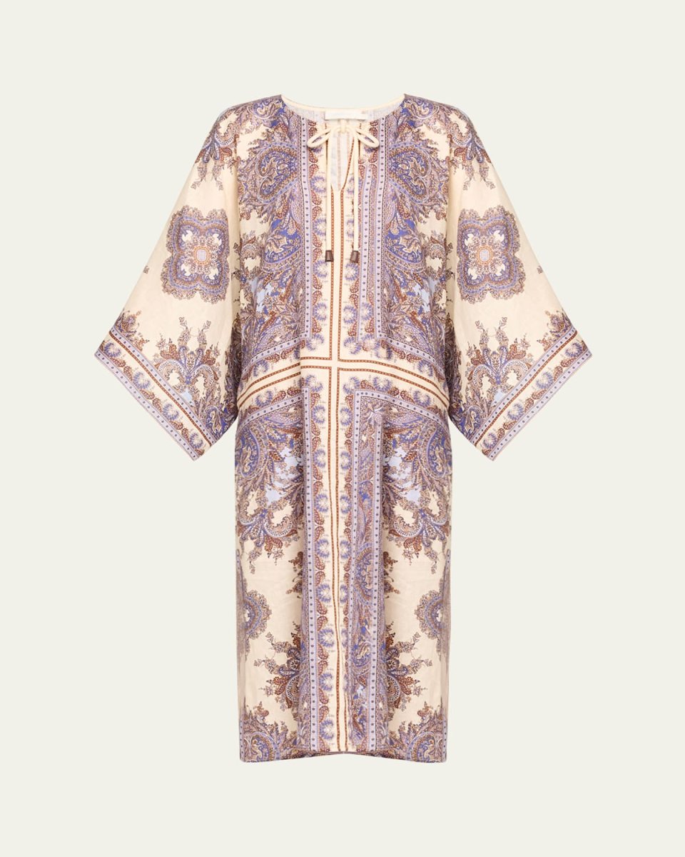 Ottie Paisley Kaftan Midi Dress