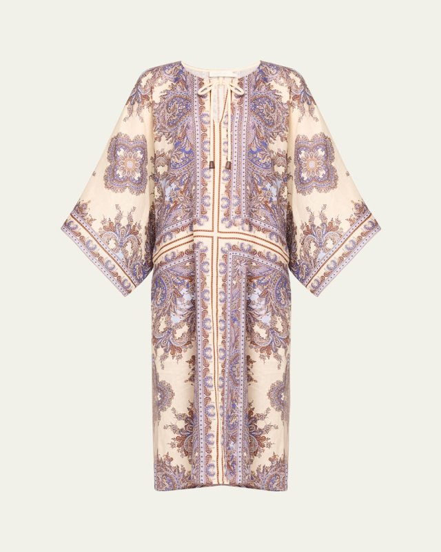 Ottie Paisley Kaftan Midi Dress