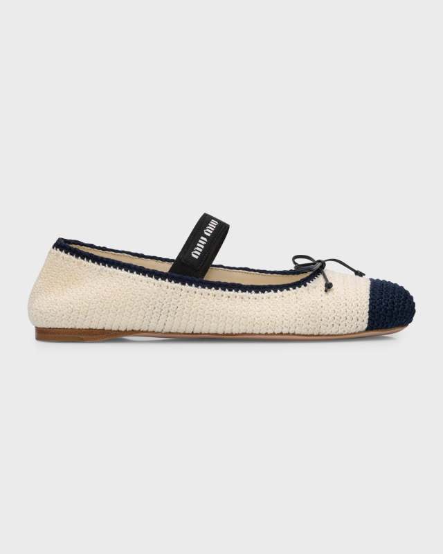 Crochet Bicolor Ballerina Flats