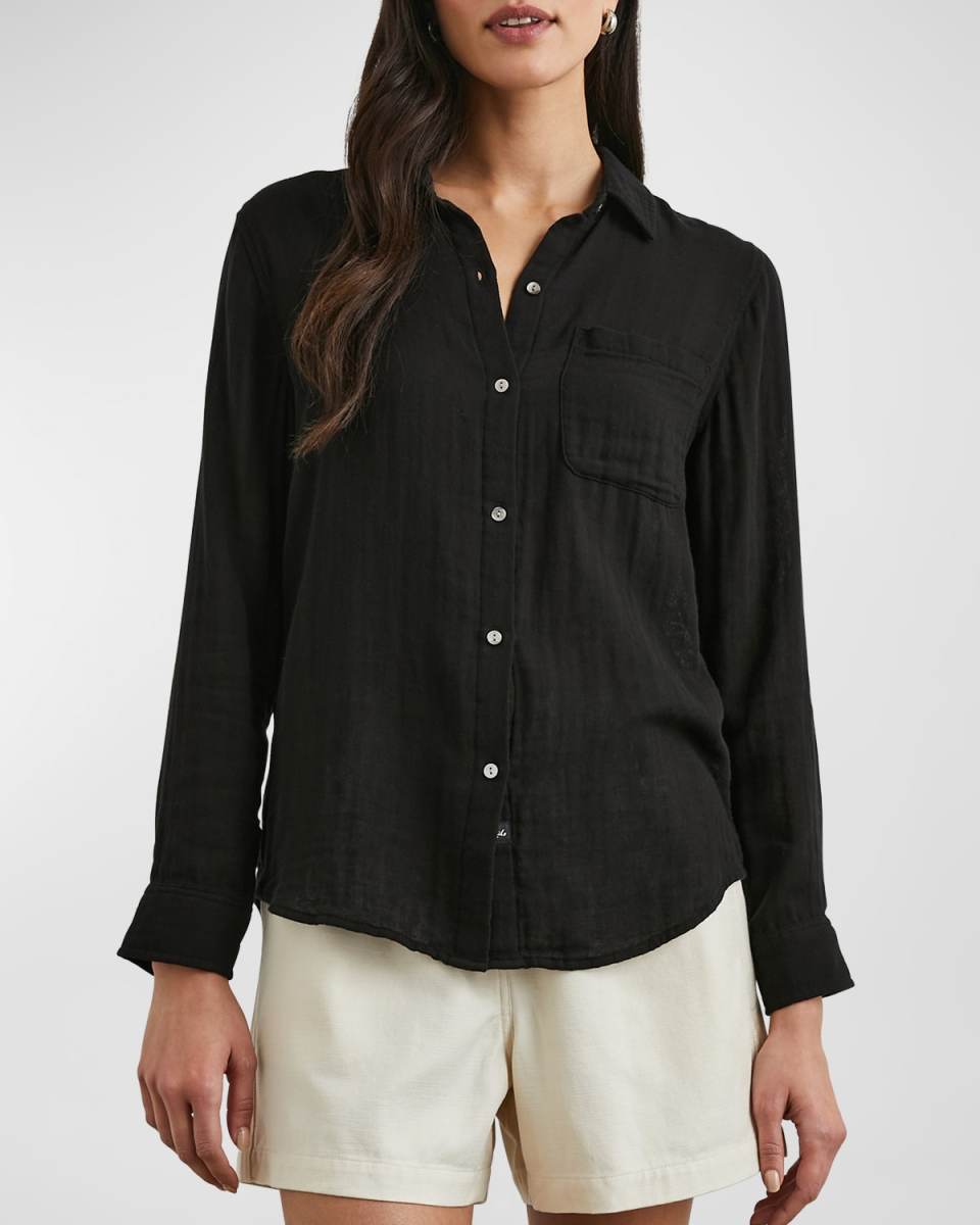 Ellis Gauze Button-Front Shirt