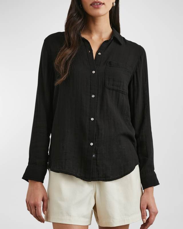 Ellis Gauze Button-Front Shirt