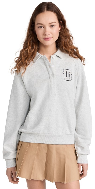 The Upside Soho Elle Polo Sweater Grey Marle