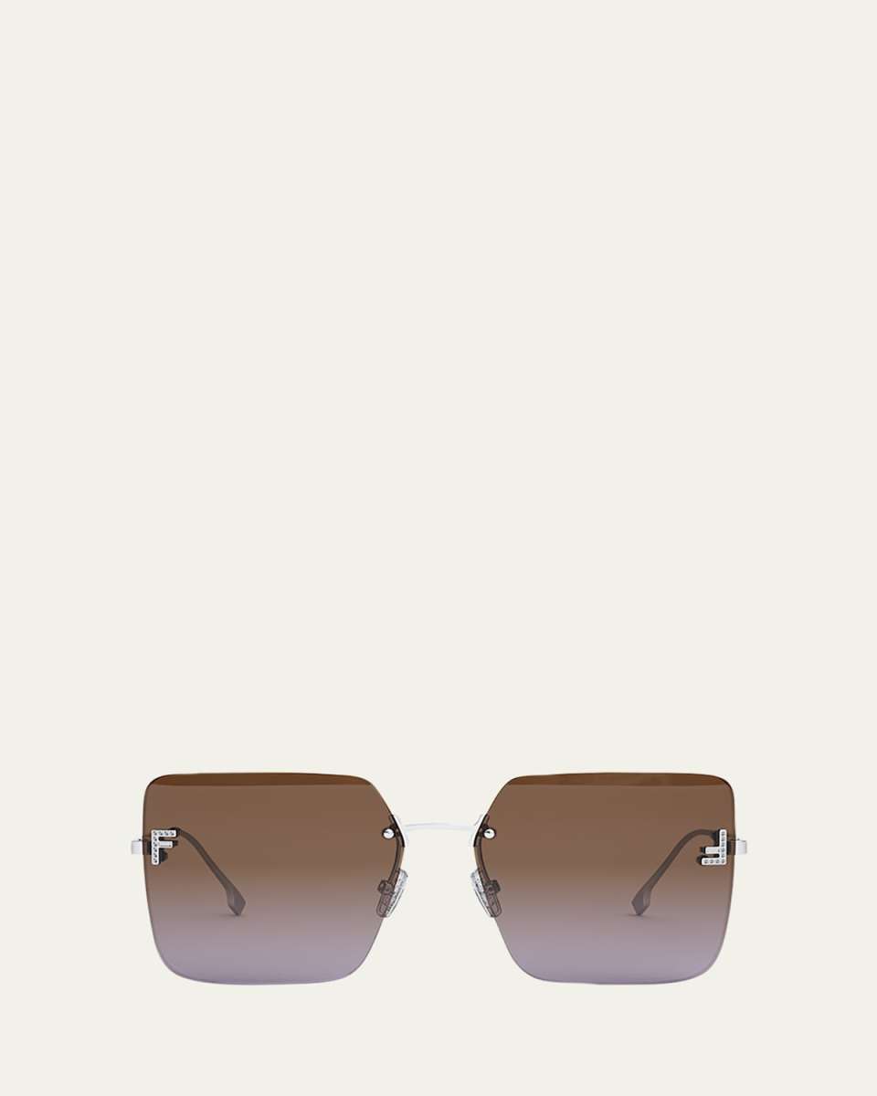 F Monogram Rimless Metal Butterfly Sunglasses