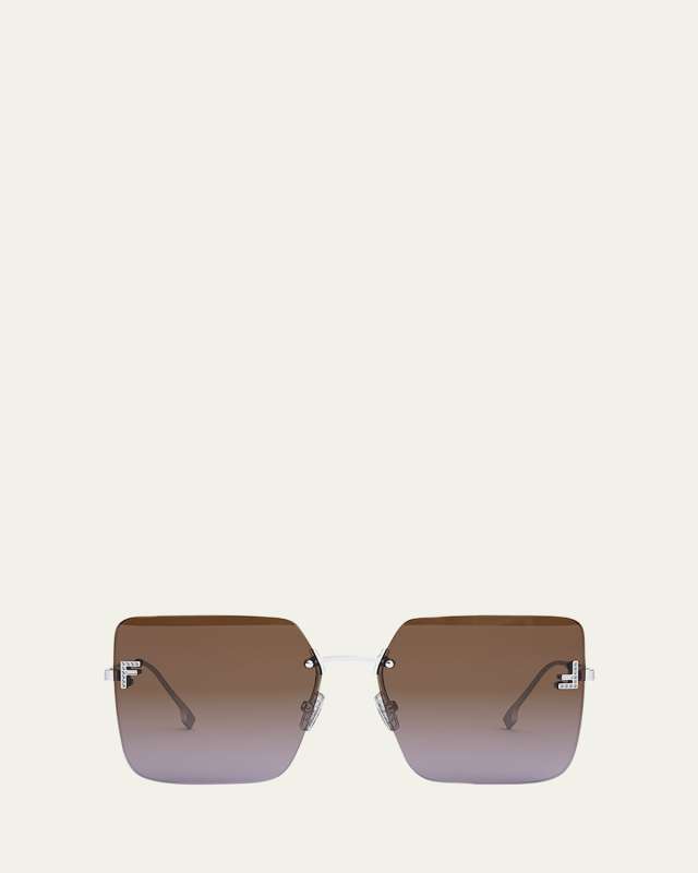 F Monogram Rimless Metal Butterfly Sunglasses