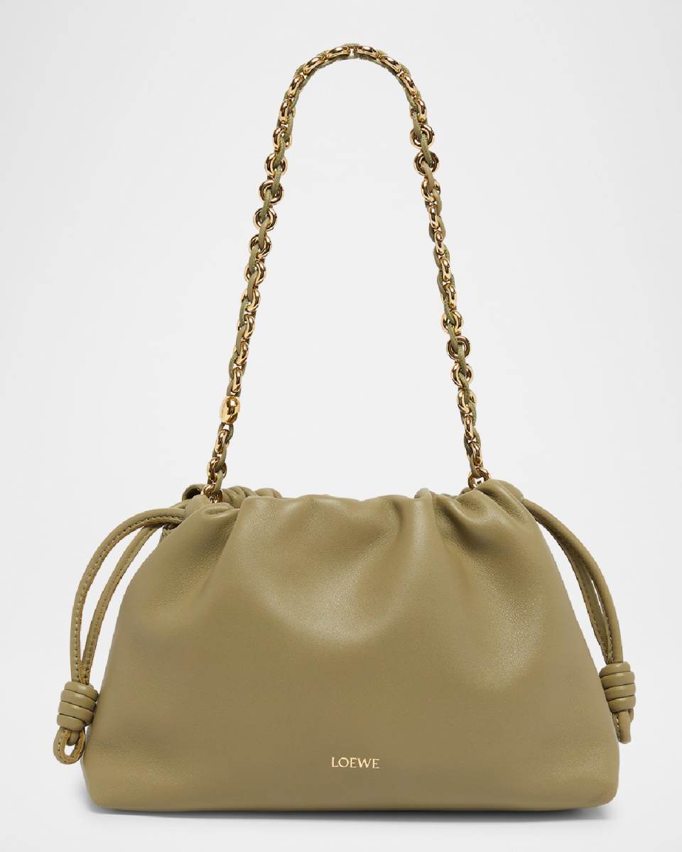 Flamenco Small Crossbody Bag in Napa Leather with Detachable Chain