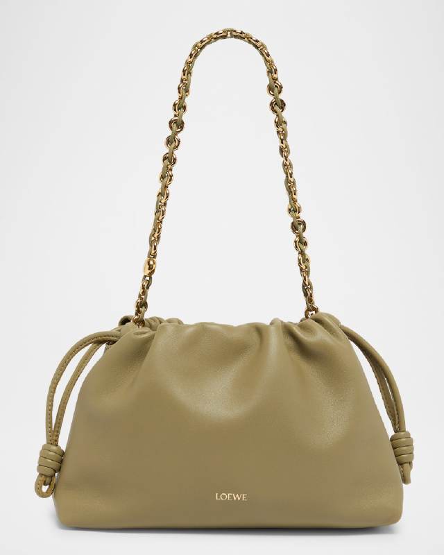 Flamenco Small Crossbody Bag in Napa Leather with Detachable Chain
