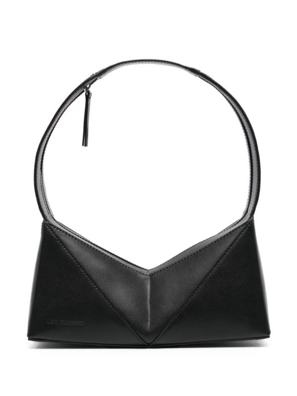 Folded Cube leather tote bag