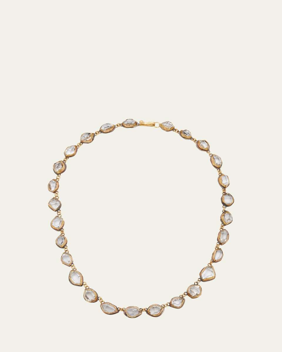 Herkimer Diamond Necklace in 18K Gold and Silver