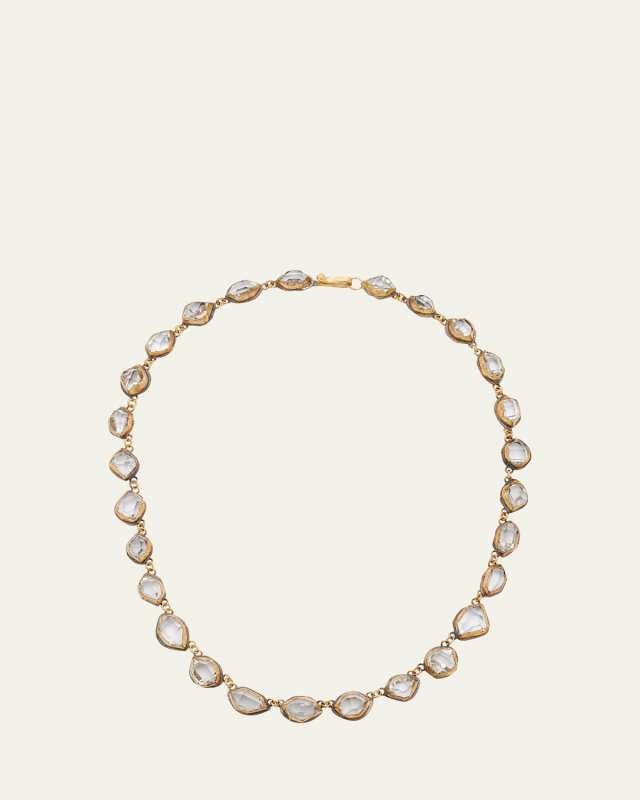 Herkimer Diamond Necklace in 18K Gold and Silver