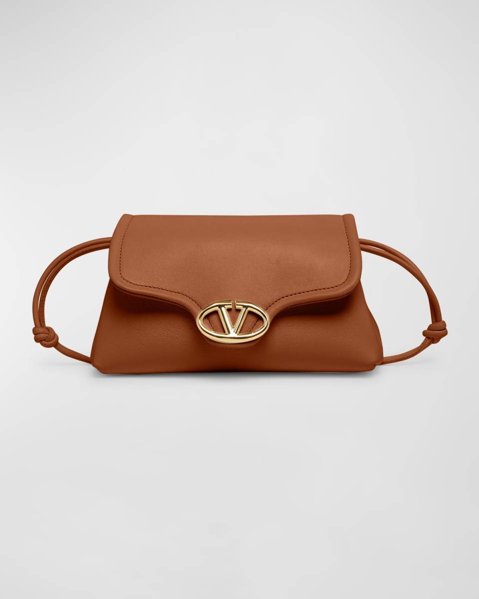 Mini VLOGO Drawstring Leather Shoulder Bag