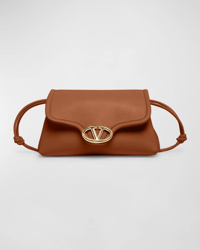 Mini VLOGO Drawstring Leather Shoulder Bag