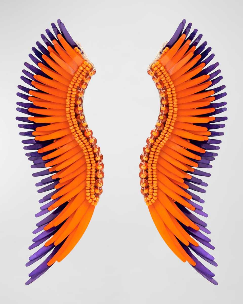 Madeline Gameday Earrings, Orange/Purple