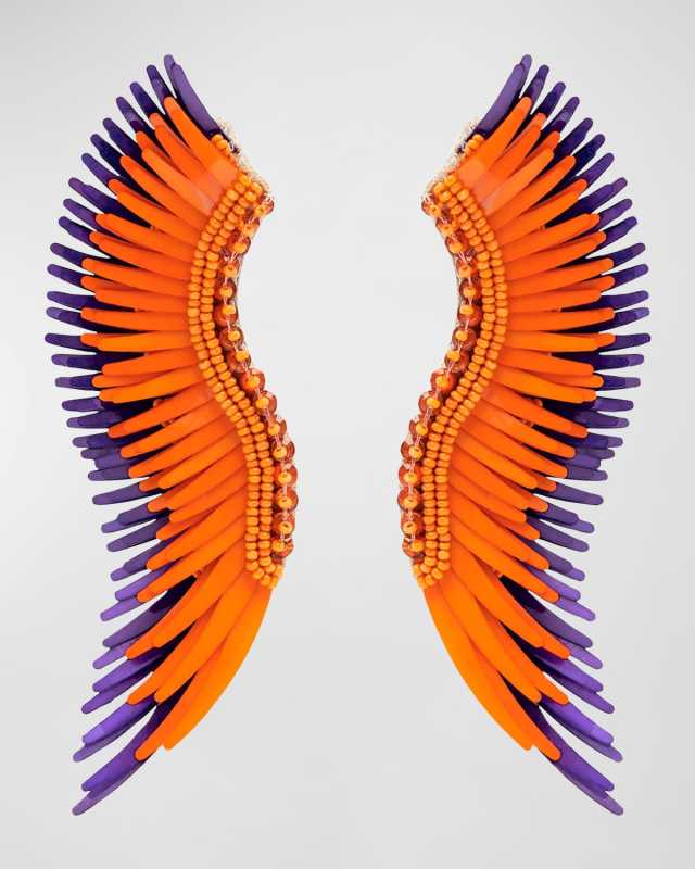 Madeline Gameday Earrings, Orange/Purple