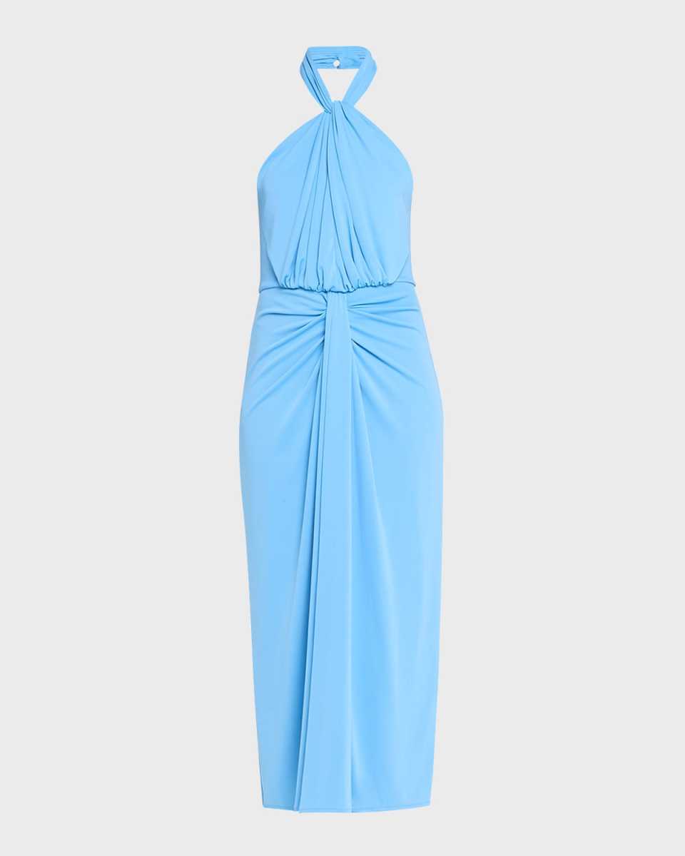 Kaily Twisted Jersey Halter Maxi Dress