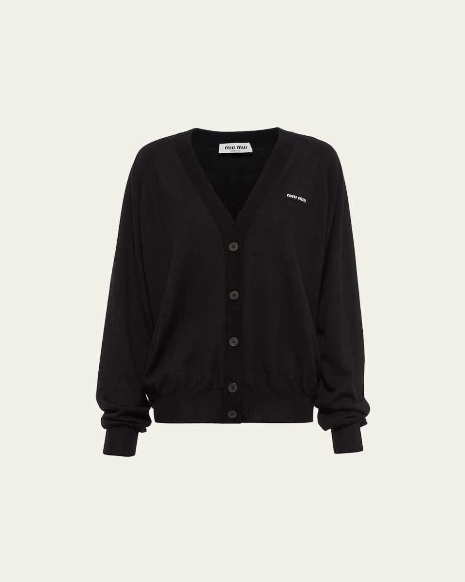Logo Patch Cashmere Cardigan