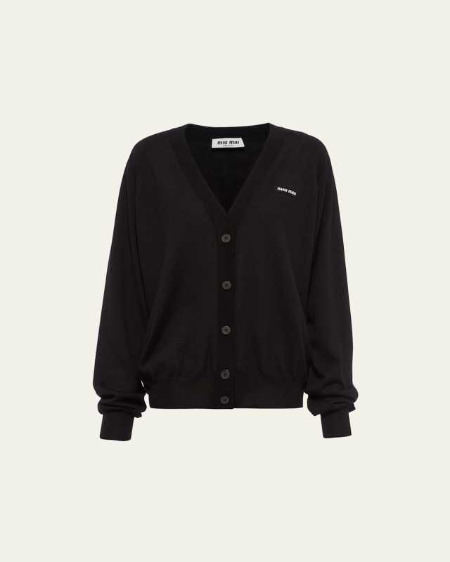 Logo Patch Cashmere Cardigan