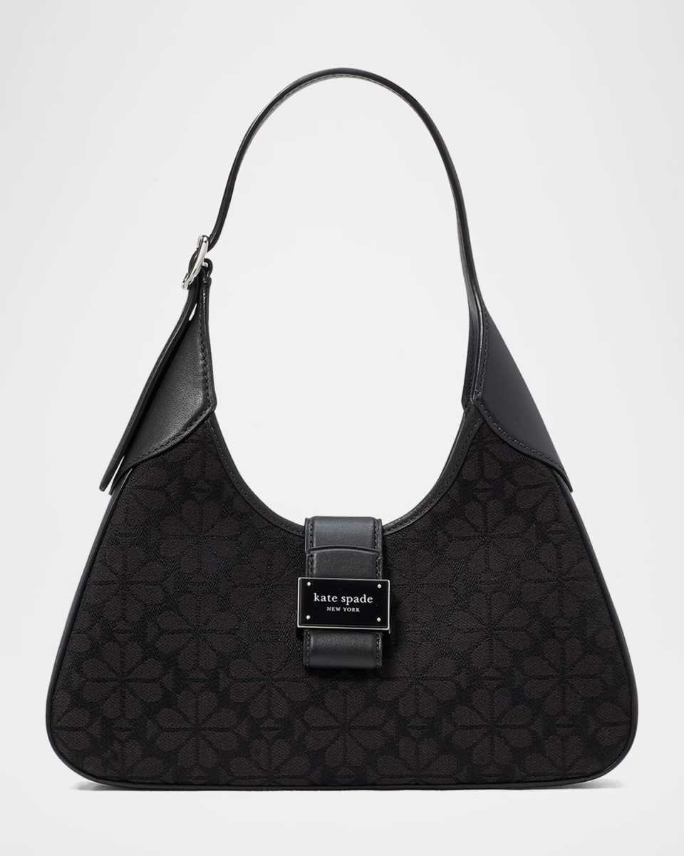 spade flower jacquard shoulder bag