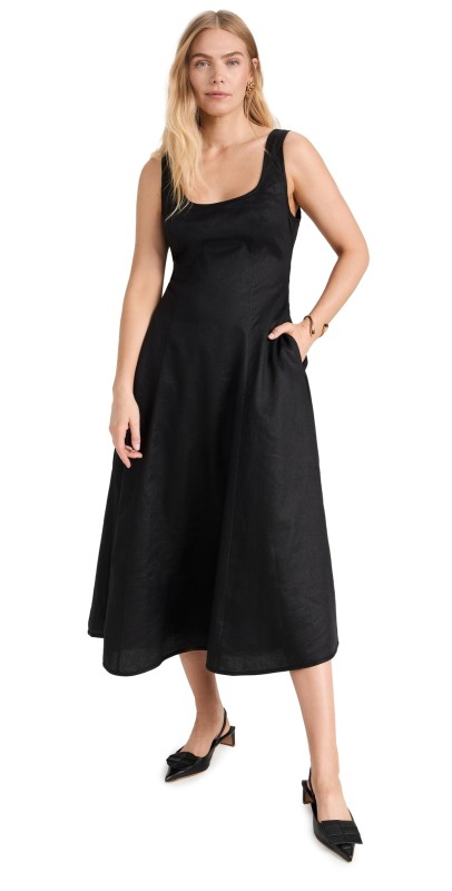 Zimmermann August Midi Dress Black