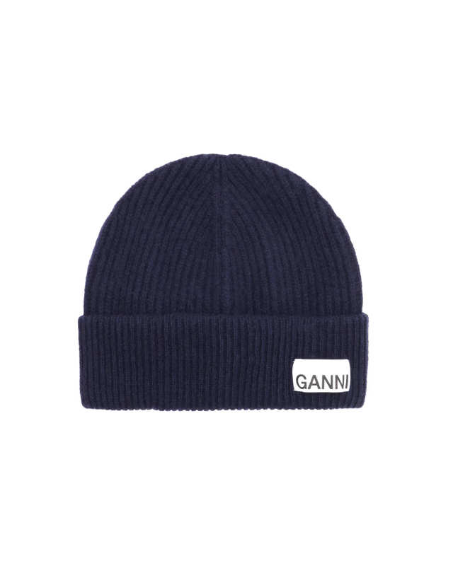 Light Structured Rib Knit Beanie Peacoat