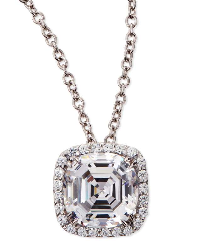 6.75 TCW Asscher Cut Cubic Zirconia Pendant Necklace