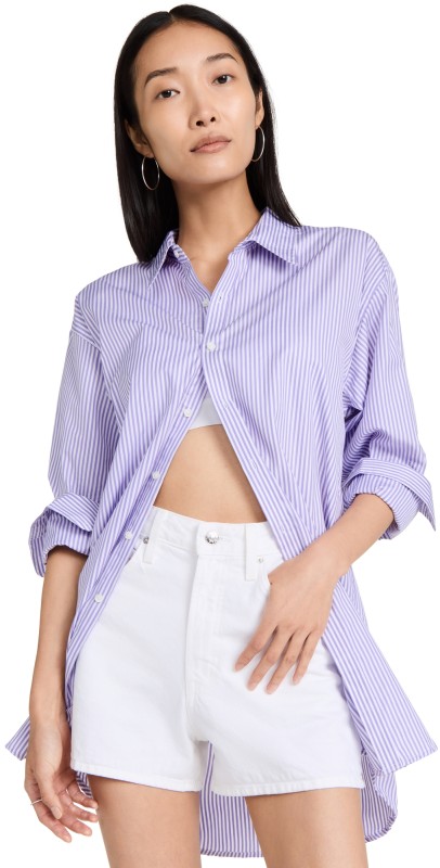 SPRWMN Oversized Shirt Striped Purple